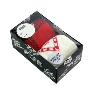•Victoria's Secret PINK•‎ Marshmallow Crew Socks 2-Pair Holiday Gift Set OS